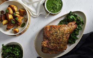 Roast Lamb With Wild Garlic Salsa Verde