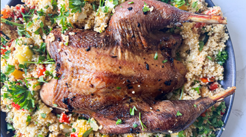 Spatchcocked Lemon Pheasant with Cous Cous